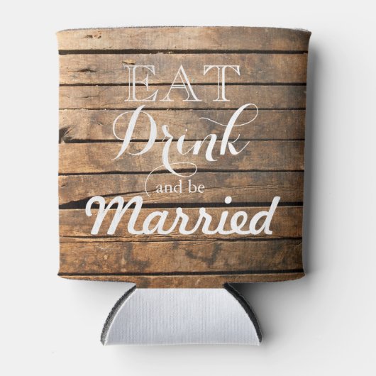Eat Drink en zijn getrouwd, bijtend barnwood Blikjeskoeler (Voorkant)