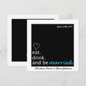 Eat Drink en zijn getrouwd Sla de datum op Save The Date (Voorkant / Achterkant)