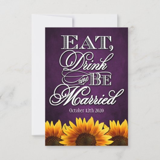 Eat Drink en zijn getrouwde Rustic Wedding RSVP-ka RSVP Kaartje (Voorkant)