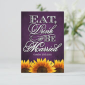 Eat Drink en zijn getrouwde Rustic Wedding RSVP-ka RSVP Kaartje (Staand voorkant)