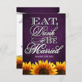 Eat Drink en zijn getrouwde Rustic Wedding RSVP-ka RSVP Kaartje (Voorkant / Achterkant)