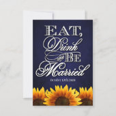 Eat Drink en zijn getrouwde Rustic Wedding RSVP-ka RSVP Kaartje (Voorkant)