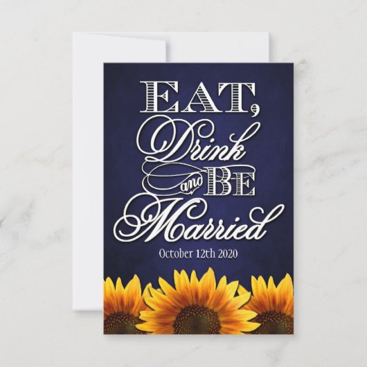 Eat Drink en zijn getrouwde Rustic Wedding RSVP-ka RSVP Kaartje (Voorkant)