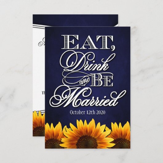 Eat Drink en zijn getrouwde Rustic Wedding RSVP-ka RSVP Kaartje (Voorkant / Achterkant)