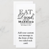 Eat, Drink, en zijn het Gedwongen Menu/Programma v (Voorkant / Achterkant)