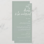 Eat, Drink, en zijn het gehuwde Menu van de Wedden (Voorkant / Achterkant)