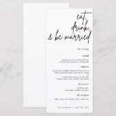 Eat, Drink, en zijn het gehuwde Menu van de Wedden (Voorkant / Achterkant)