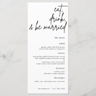 Eat, Drink, en zijn het gehuwde Menu van de Wedden