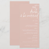 Eat, Drink, en zijn het gehuwde Menu van de Wedden (Voorkant / Achterkant)