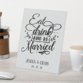 Eat Drink en zijn huwelijkshuwelijk Reclamebord Met Voetstuk (Insitu)
