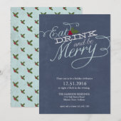 Eat, Drink en zijn Merry Holiday Party Uitnodiging (Voorkant / Achterkant)
