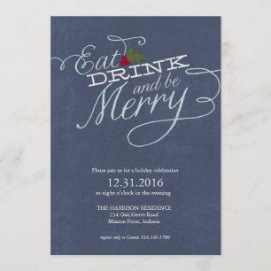 Eat, Drink en zijn Merry Holiday Party Uitnodiging