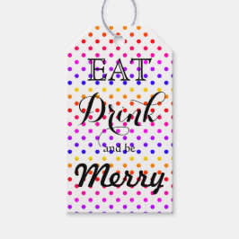 Eat Drink en zijn Merry | polka-puntpatroon Cadeaulabel