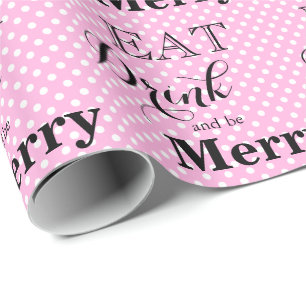 Eat Drink en zijn Merry   polka-puntpatroon Cadeaupapier