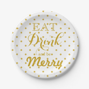 Eat Drink en zijn Merry polka-puntpatroon Papieren Bordje