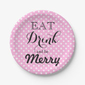Eat Drink en zijn Merry | polka-puntpatroon Papieren Bordje (Voorkant)