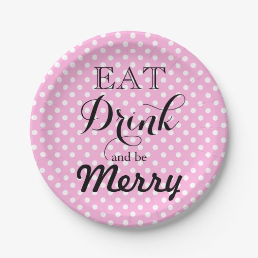 Eat Drink en zijn Merry | polka-puntpatroon Papieren Bordje (Voorkant)