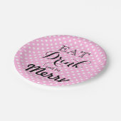Eat Drink en zijn Merry | polka-puntpatroon Papieren Bordje (Gekanteld)