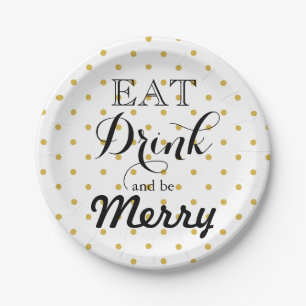 Eat Drink en zijn Merry polka-puntpatroon Papieren Bordje