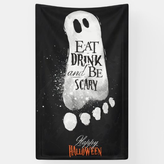 Eat Drink en zijn Scary Ghost Spandoek (Verticaal)