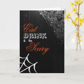 Eat Drink en zijn Scary Halloween Spider-webkaart Kaart (Gele Bloem)