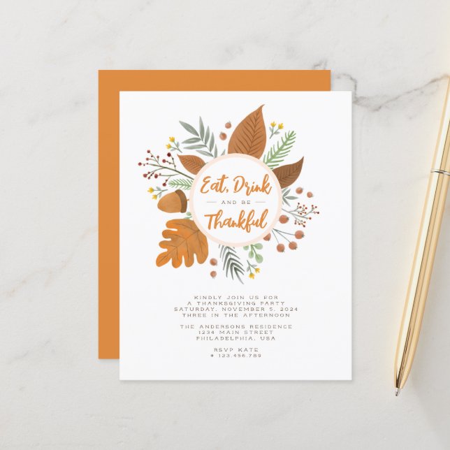 Eat Drink en zijn Thankful Thanksgiving Wreatparty (Voorkant / Achterkant in situ)