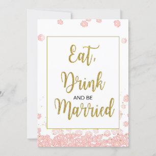 Eat Drink en zijn trouwbord   Roze en goud