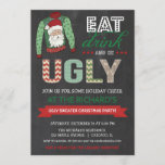 Eat Drink en zijn Ugly Sweater Kerstparty Kaart<br><div class="desc">Voor een geavanceerdere aanpassing van dit ontwerp,  selecteer hierboven eenvoudig de knoop "van het Aanpassen"!</div>