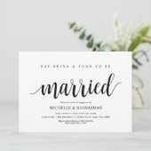 Eat, drink, gehuwd, Engagement Party nodigt uit Kaart (Staand voorkant)