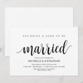 Eat, drink, gehuwd, Engagement Party nodigt uit Kaart (Voorkant / Achterkant)