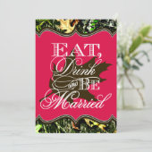 Eat Drink gehuwde jachtwedstrijduitingen Kaart (Staand voorkant)