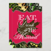 Eat Drink gehuwde jachtwedstrijduitingen Kaart (Voorkant / Achterkant)