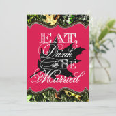 Eat Drink gehuwde jachtwedstrijduitingen Kaart (Staand voorkant)