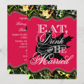 Eat Drink gehuwde jachtwedstrijduitingen Kaart (Voorkant / Achterkant)