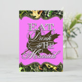 Eat Drink gehuwde jachtwedstrijduitingen Kaart (Staand voorkant)