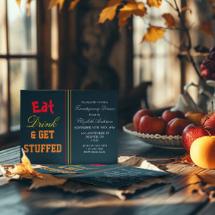 Eat Drink & Get Stuffed Friendsgiving Kaart