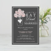 Eat Drink & haal gehuwde paren Shower Invitation Kaart (Staand voorkant)