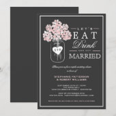 Eat Drink & haal gehuwde paren Shower Invitation Kaart (Voorkant / Achterkant)