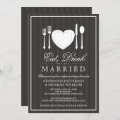 Eat Drink & haal gehuwde paren Shower Invitation Kaart (Voorkant / Achterkant)