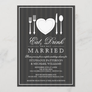 Eat Drink & haal gehuwde paren Shower Invitation Kaart
