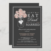 Eat Drink & haal gehuwde paren Shower Invitation Kaart (Voorkant / Achterkant)
