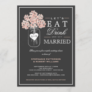 Eat Drink & haal gehuwde paren Shower Invitation Kaart