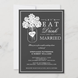 Eat Drink & haal gehuwde paren Shower Invitation Kaart