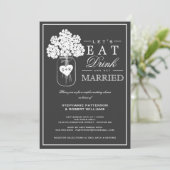 Eat Drink & haal gehuwde paren Shower Invitation Kaart (Staand voorkant)