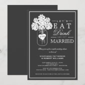 Eat Drink & haal gehuwde paren Shower Invitation Kaart (Voorkant / Achterkant)