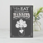 Eat Drink & haal gehuwde paren Shower Invitation Kaart (Staand voorkant)