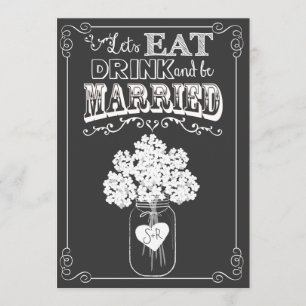 Eat Drink & haal gehuwde paren Shower Invitation Kaart