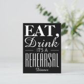 Eat, Drink Het is een repetitief diner Uitnodiging Briefkaart (Staand voorkant)