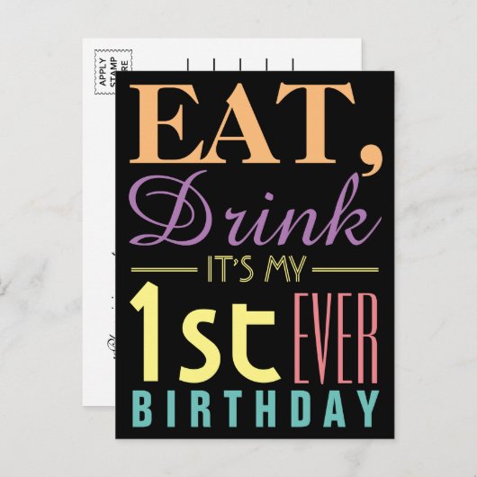 Eat, Drink Het is mijn eerste uitnodiging van de D (Voorkant / Achterkant)