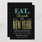 Eat, Drink Het is nieuwjaar Kaart (Voorkant / Achterkant)